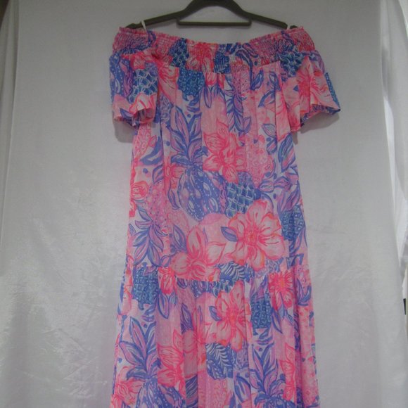 Lilly Pulitzer XS Dezi Off The Shoulder Maxi Dress - Picture 1 of 7
